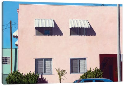 Pink Apartments Canvas Art Print - Michael Ward
