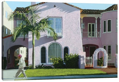 Long Beach Pink Canvas Art Print - Michael Ward