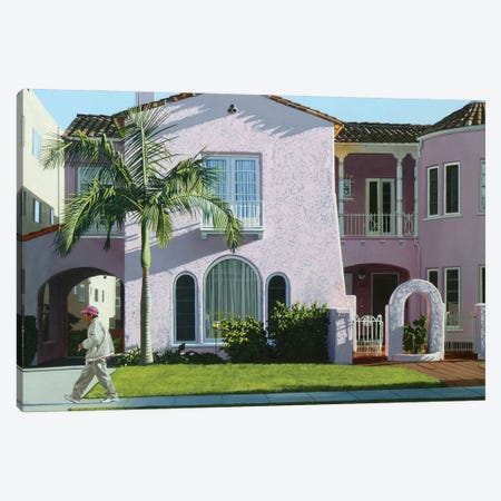 Long Beach Pink Canvas Print #MWD29} by Michael Ward Canvas Wall Art