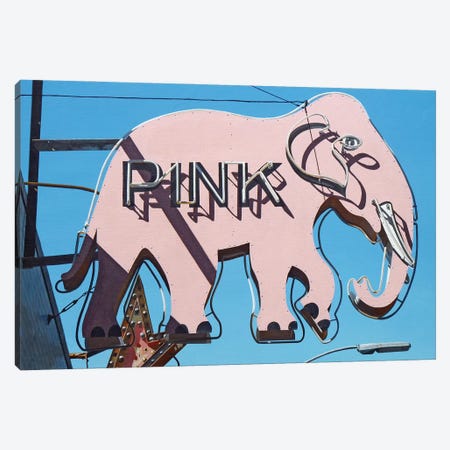 Pink Elephant Canvas Print #MWD43} by Michael Ward Canvas Artwork