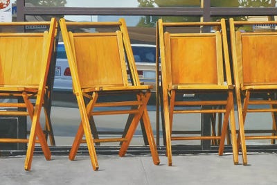 Four Chairs by Michael Ward metal wall art