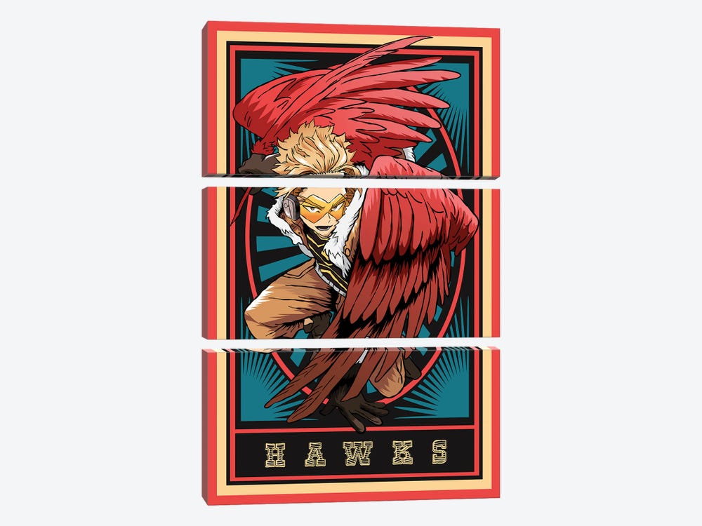 My Hero Academia Hawks III by Mounier Wanjak 3-piece Art Print