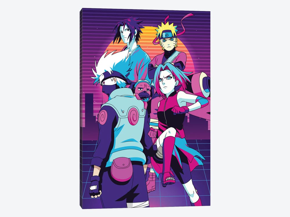 Naruto Team Seven Retro by Mounier Wanjak 1-piece Art Print