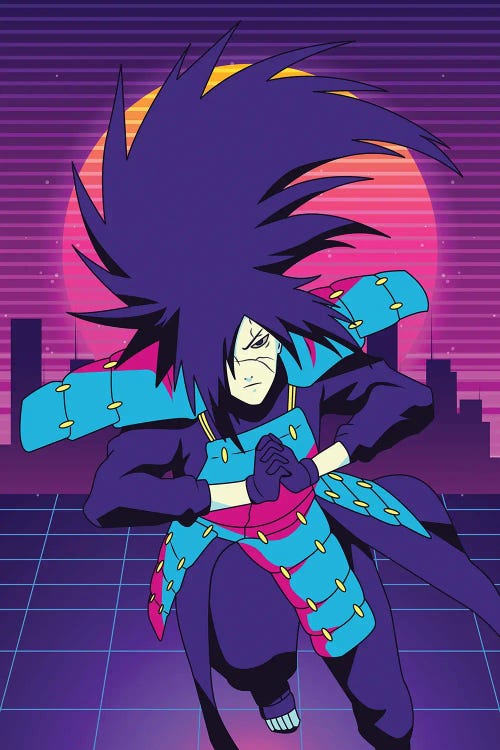 Uchiha Madara 80s Retro by Mounier Wanjak wall art