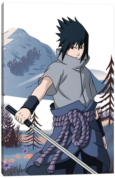Uchiha Sasuke Naruto Anime Canvas Art Print - Sasuke Uchiha