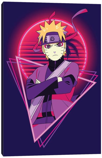 Naruto Retro Style Canvas Art Print - Naruto Uzumaki