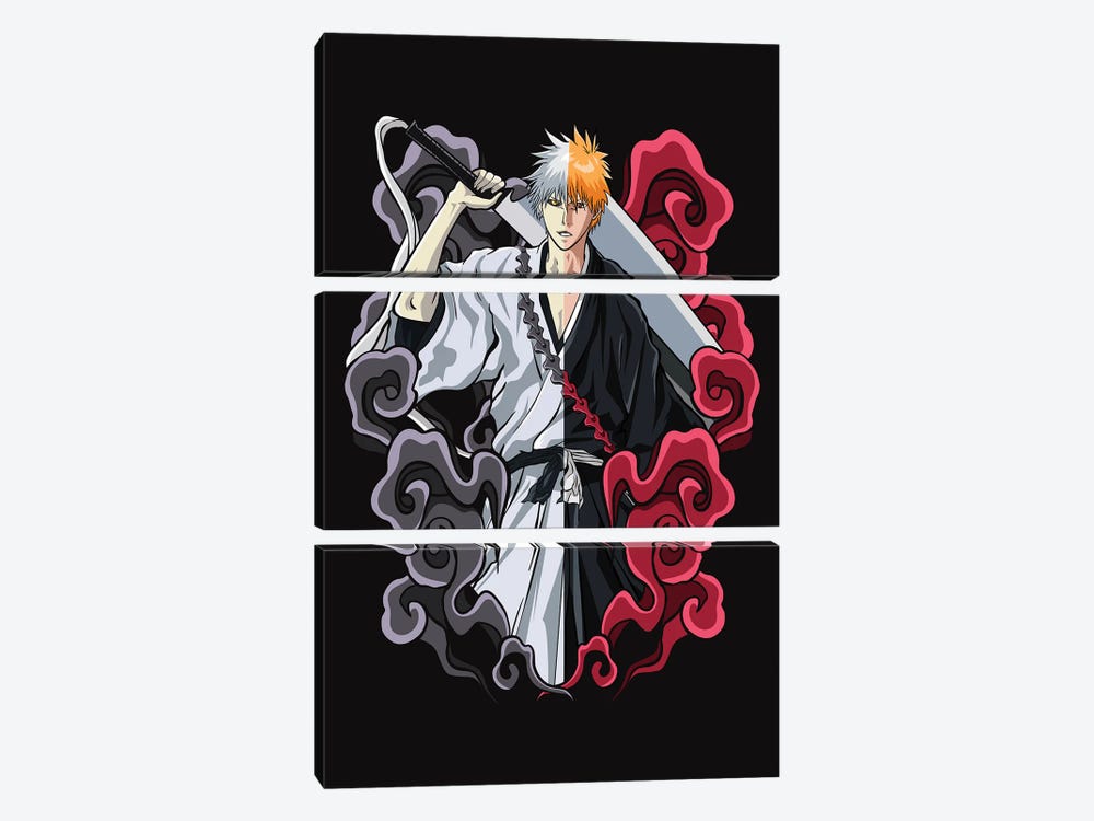 Bleach - Ichigo And Zangetsu by Mounier Wanjak 3-piece Canvas Art Print