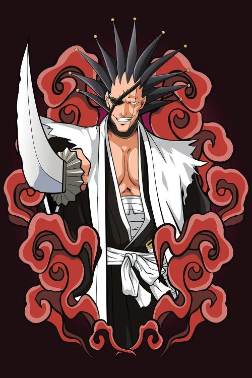 Bleach Anime - Kenpachi Zaraki by Mounier Wanjak wall art