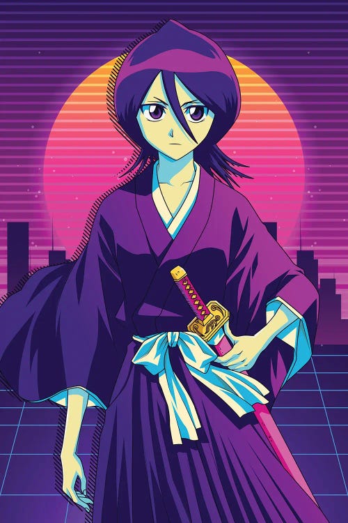 Bleach Anime - Rukia - 80s Retro