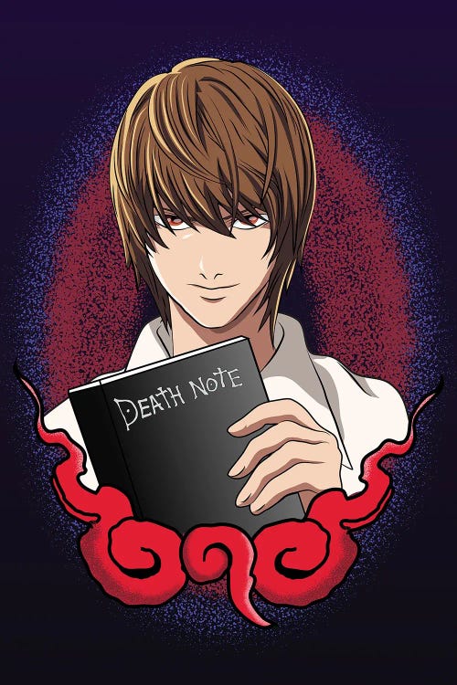 Death Note Light Yagami by Mounier Wanjak wall art