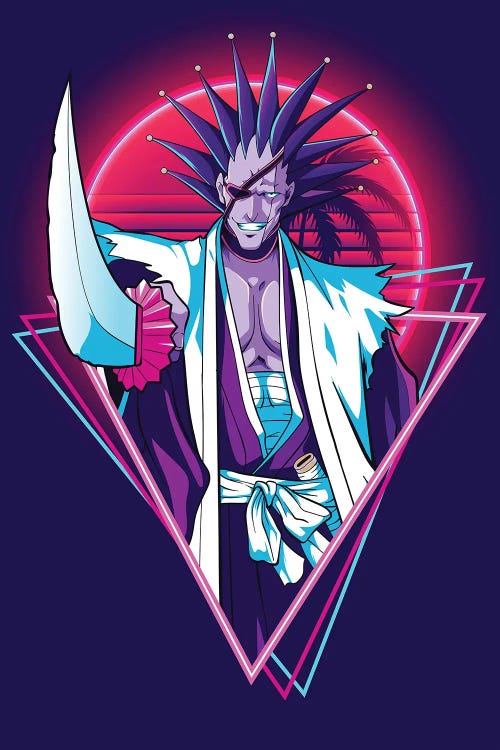 Bleach Anime - Kenpachi Zaraki - 80s Retro