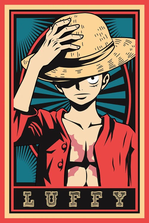 One Piece - Luffy by Mounier Wanjak wall art