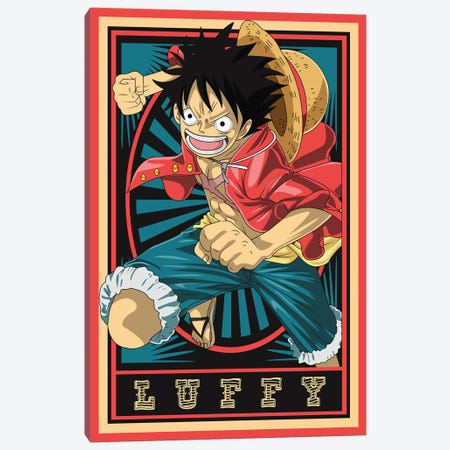 One Piece Anime - Luffy - 80s Retro Art P - Art Print | Mounier Wanjak