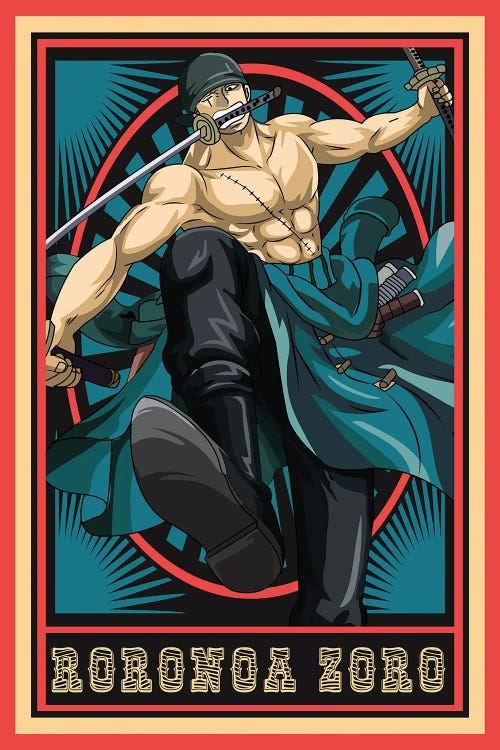 One Piece - Roronoa Zoro by Mounier Wanjak wall art