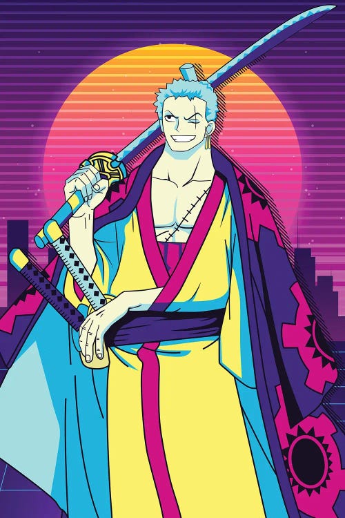 One Piece - Roronoa Zoro - 80s Retro