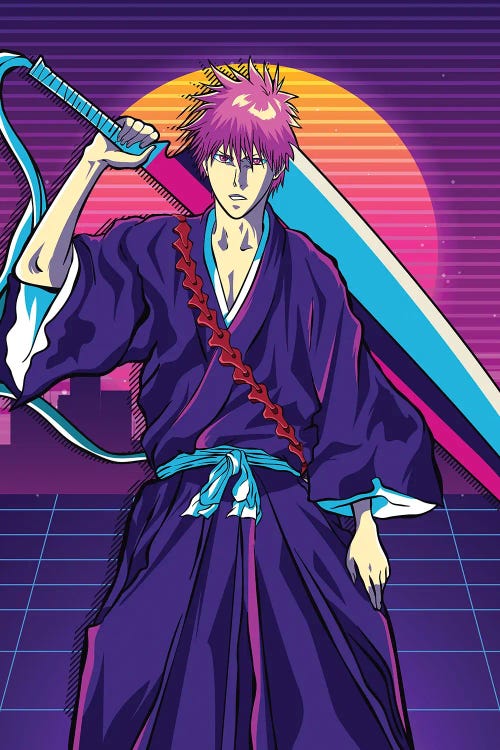 Bleach Anime - Ichigo -80s Retro by Mounier Wanjak wall art