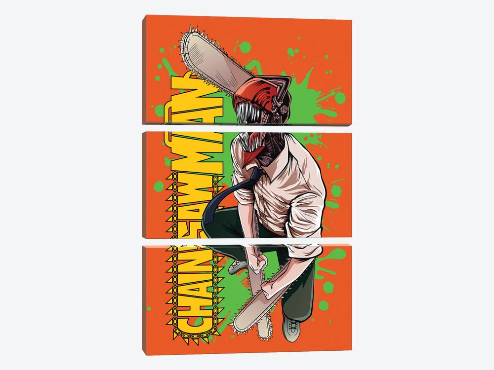 Chainsaw Man - Denji by Mounier Wanjak 3-piece Canvas Artwork