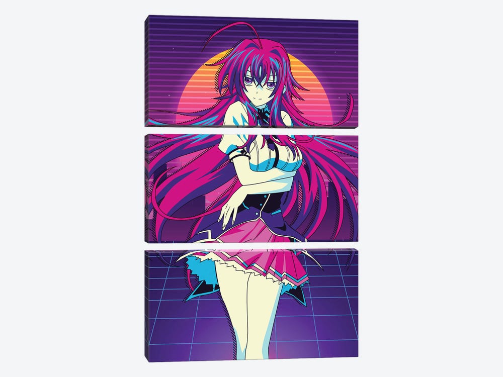 High School DxD - Rias Gremory by Mounier Wanjak 3-piece Canvas Wall Art