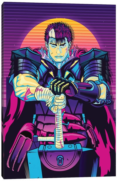 Framed Canvas Art - Egg of The King by Denis Orio Ibañez ( Pop Culture > fictional Characters > Anime & Manga Characters > Guts art) - 26x18 in