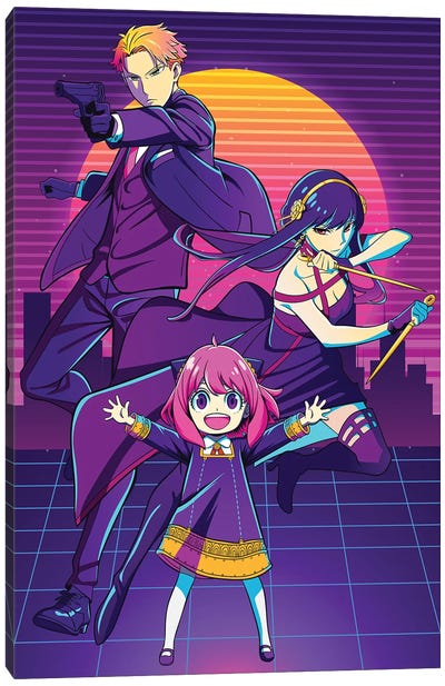 Spy X Family Anime - 80s Retro Style Canvas Art Print - Other Anime & Manga Characters