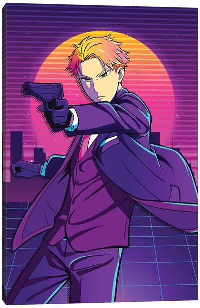 Spy X Family Anime - Loid Forger 80s Retro Style Canvas Art Print - Other Anime & Manga Characters