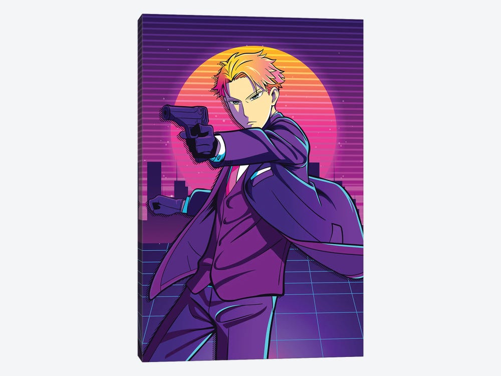 Spy X Family Anime - Loid Forger 80s Retro Style by Mounier Wanjak 1-piece Canvas Art Print