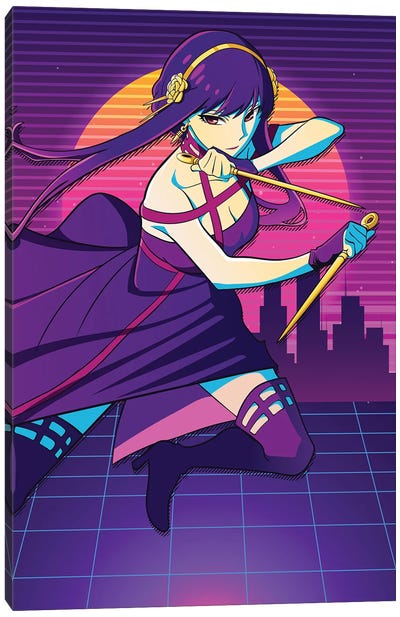 Spy X Family Anime -Yor Forger 80s Retro Style Canvas Art Print - Other Anime & Manga Characters
