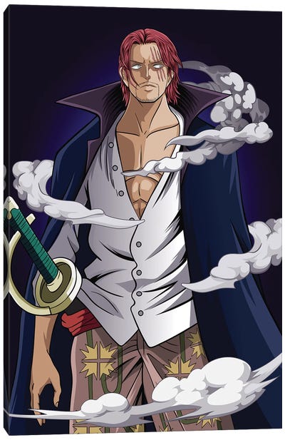 One Piece Anime - Shanks Canvas Art Print - Art by Middle Eastern Artists