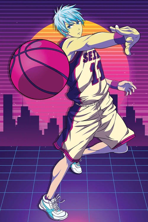 Kuroko No Basket Anime - Tetsuya Kuroko 80s Retro Style