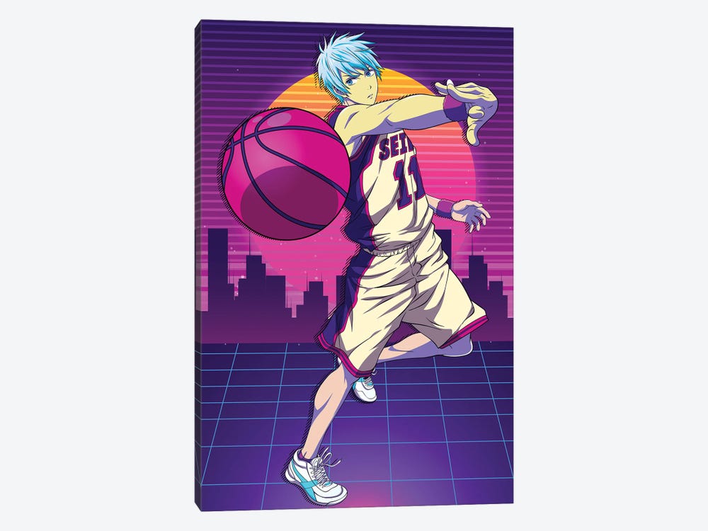 Kuroko No Basket Anime - Tetsuya Kuroko 80s Retro Style by Mounier Wanjak 1-piece Canvas Wall Art