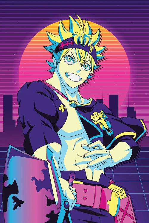 Black Clover Anime - Asta 80s Retro Style