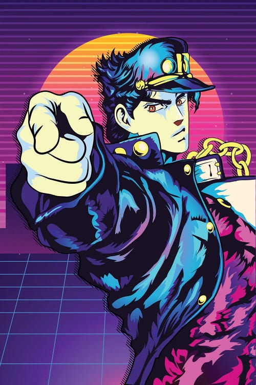 Jojo's Bizarre Adventure Anime -Jotaro Kujo Retro Style