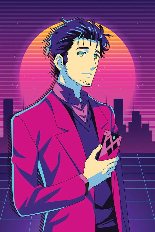 Steins Gate Anime - Rintaro Okabe 80s Retro