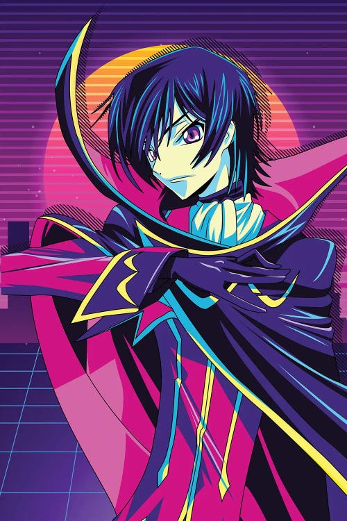 Code Geass Anime - Lelouch Lamperouge 80s Retro