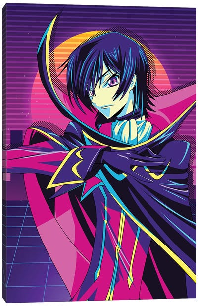 Code Geass Anime - Lelouch Lamperouge 80s Retro Canvas Art Print - Other Anime & Manga Characters