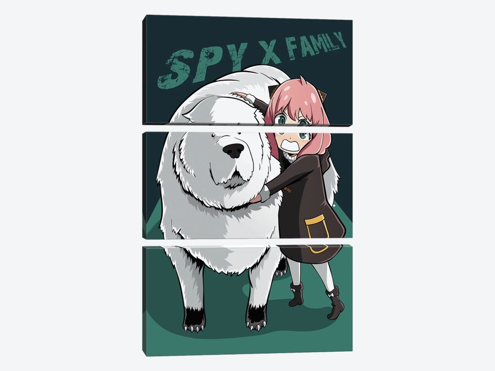 Spy X Family Anime - Anya Forger And Bond by Mounier Wanjak 3-piece Canvas Art