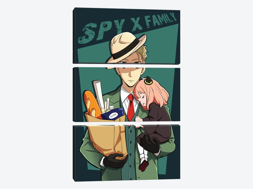 Anime Spy X Family - Loid Forger And Anya by Mounier Wanjak 3-piece Canvas Art