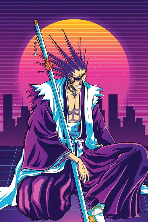 Bleach Anime - Kenpachi Zaraki 80s Retro