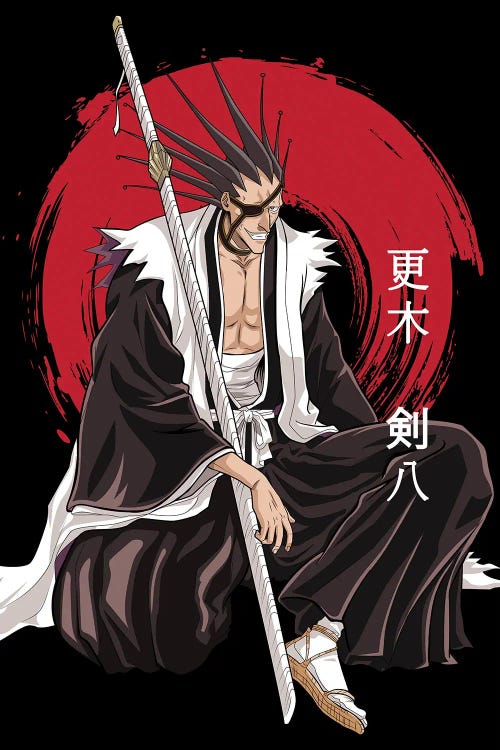 Kenpachi Zaraki - Bleach Anime by Mounier Wanjak wall art