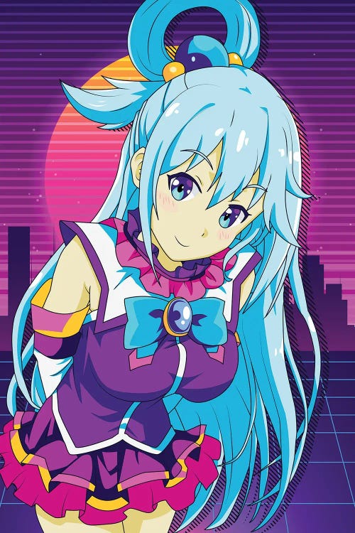 Konosuba Anime Retro Style - Aqua