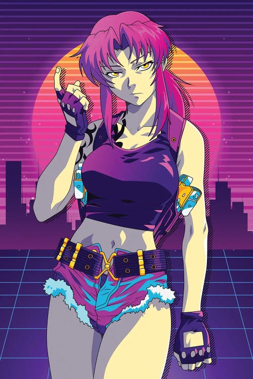 Black Lagoon Anime - Revy Retro Style