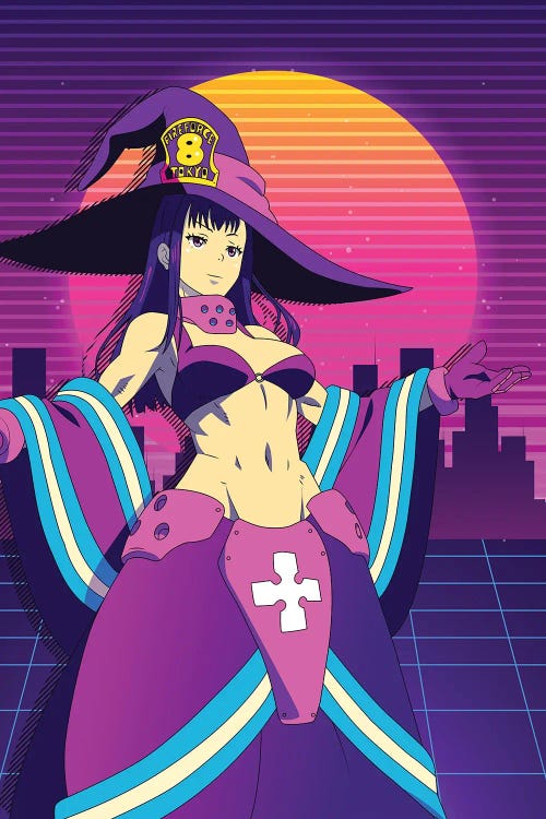 Fire Force Anim - Maki Oze 80s Retro