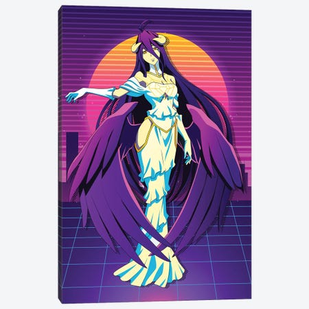 Overlord Anime - Albedo Retro Style Canvas Print #MWJ443} by Mounier Wanjak Canvas Print