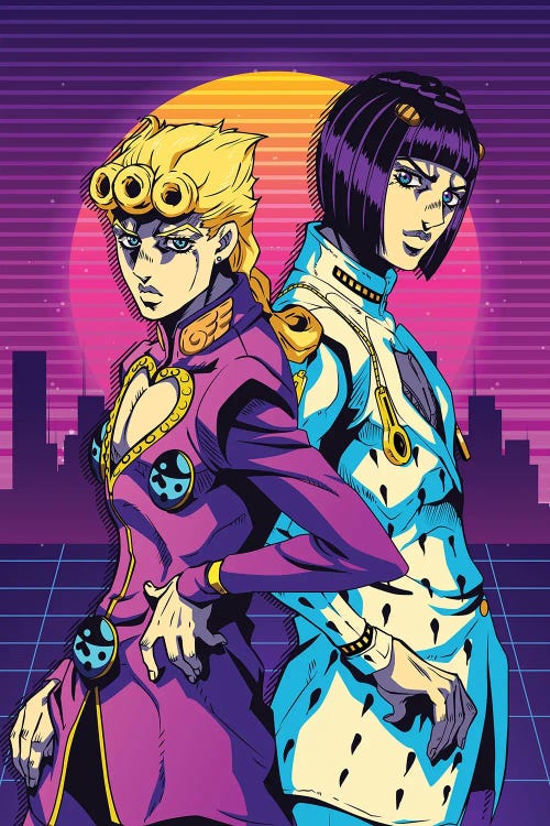 Jojo's Bizarre Adventure Anime - Giorno Giovanna Retro Style