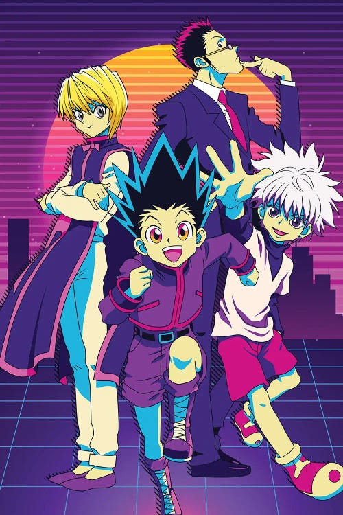 Hunter X Hunter Anime - 80s Retro Style by Mounier Wanjak wall art