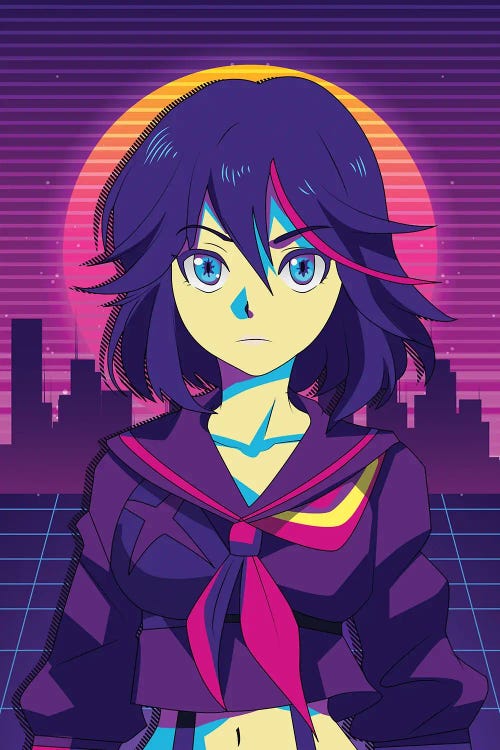 Kill La Kill Anime - Ryuko Matoi Retro Style