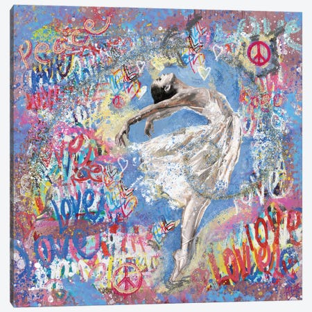 Graffiti Ballerina I Canvas Print #MWL11} by Marta Wiley Art Print