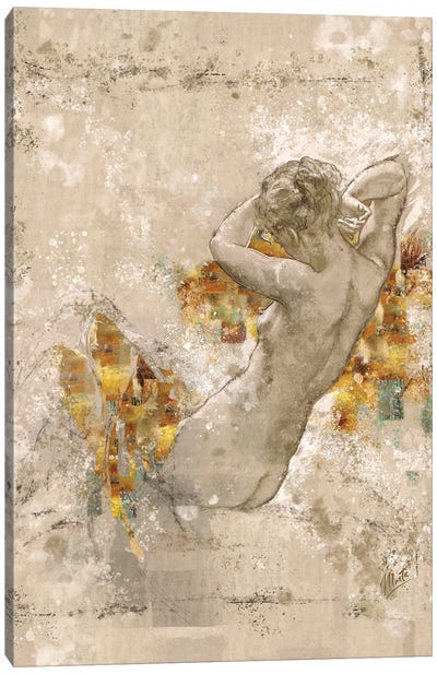 Nude Study I Canvas Art Print - Brown Art