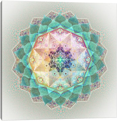 Sacred Geometry Mermaid Mandala Canvas Art Print - Mandala Art