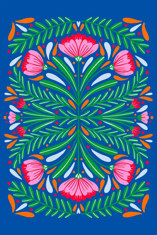 Bold Symmetrical Flowers by Angela Minca wall art